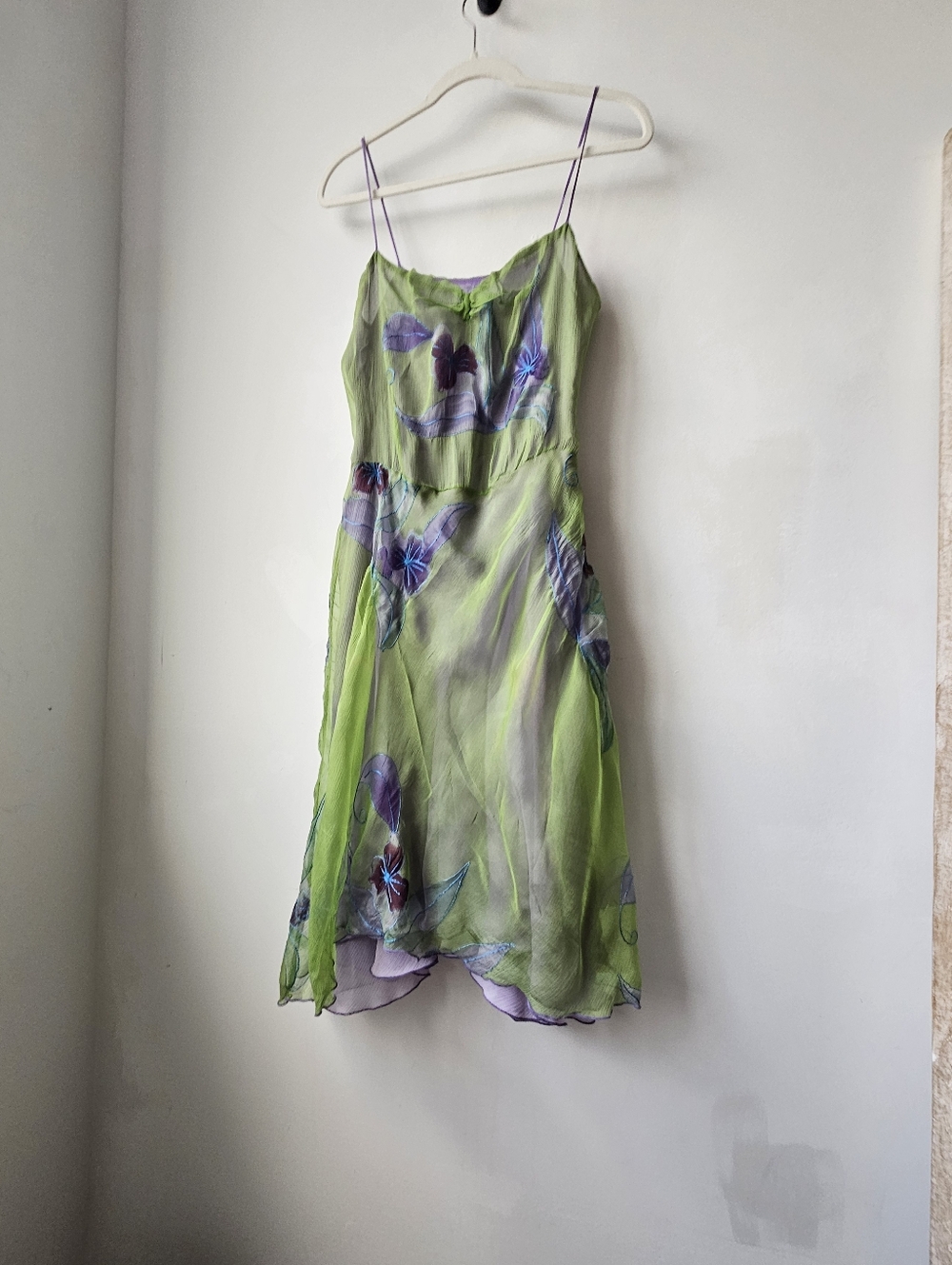 Vintage Handmade Embroidered Layered Silk Watercolor Fairy Dress - Picture 2 of 14
